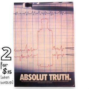 🟢[Absolut Vodka] ABSOLUT TRUTH Original ©️1995 Vintage Magazine Advertisement